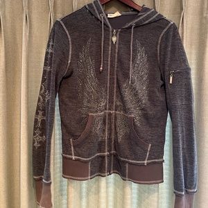 unique grey light hoodie
